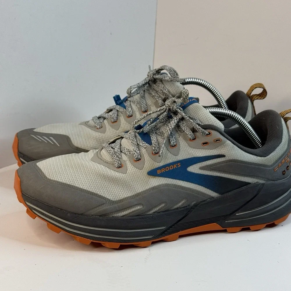 Brooks Cascadia 16 Men's Trail Running Shoes Wide 2E Oyster Mushroom/Orange